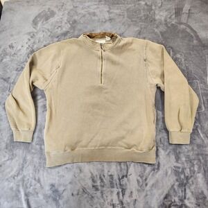 Orvis Sweatshirt Mens Large Beige Quarter Zip pullover 1/4 Gorpcore